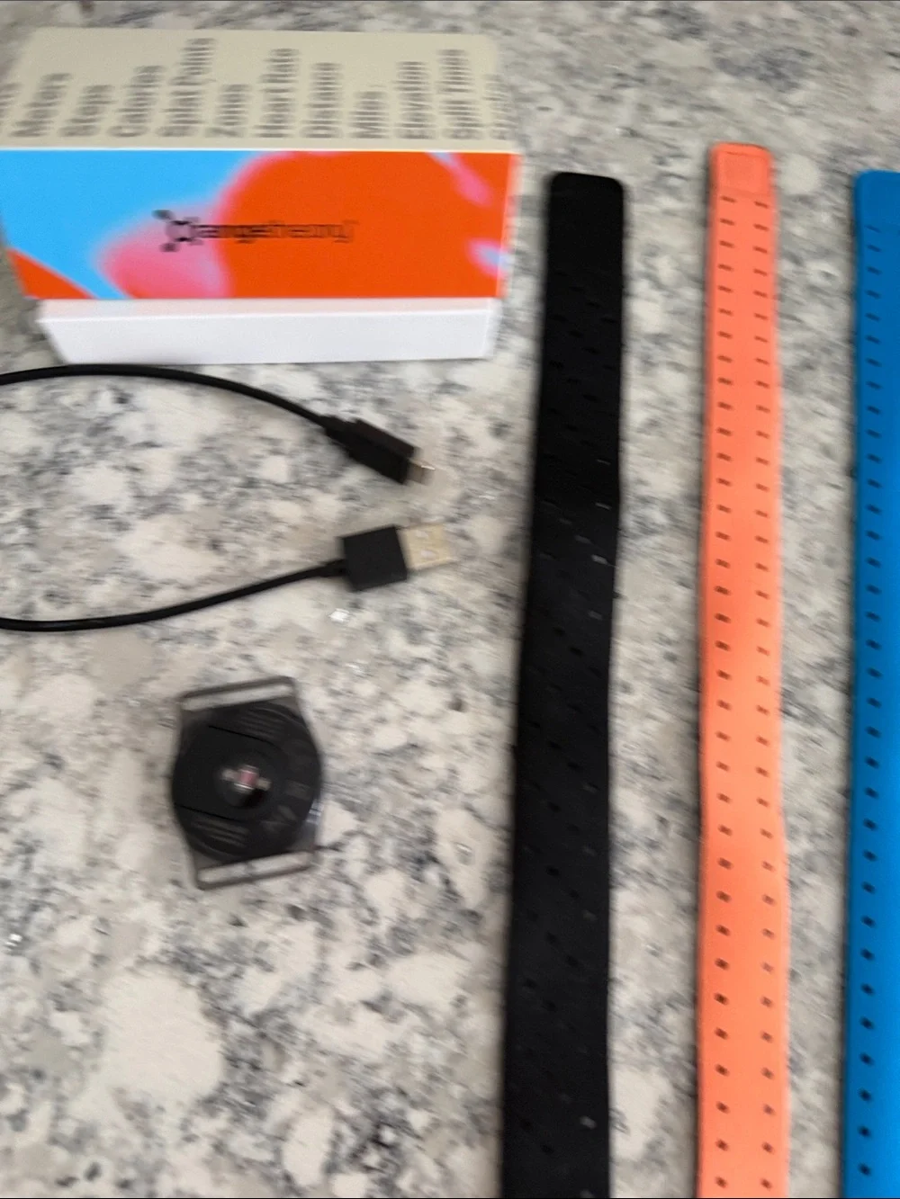 Orangetheory Tracker with Black, Orange, and Blue Interchangeable Bands